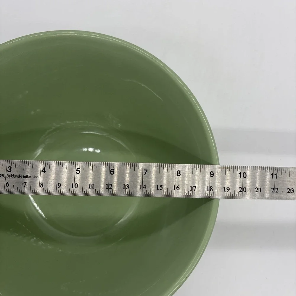 Gail Pittman Sage Green Stoneware Hospitality Mixing Serving Bowl 9.25